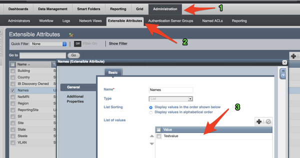 Log into your NIOS box and create an EA