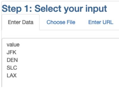 Step 1 at convertcsv.com