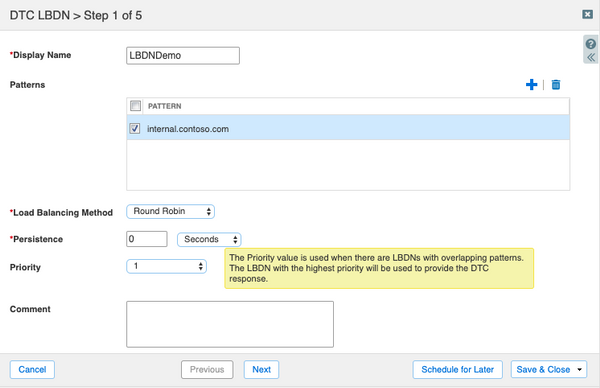 Data Management -> DNS -> Traffic control