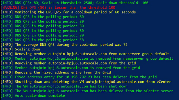 Infoblox Grid scaling down