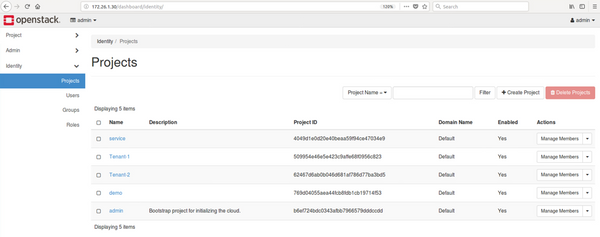 Available tenants in OpenStack