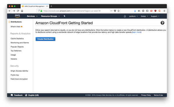 Create a CloudFront distribution