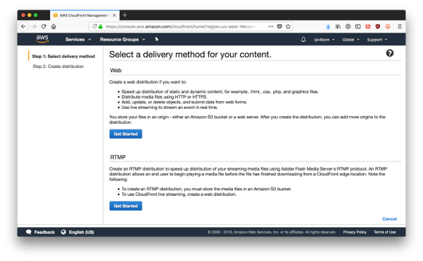 Select the delivery method (web)