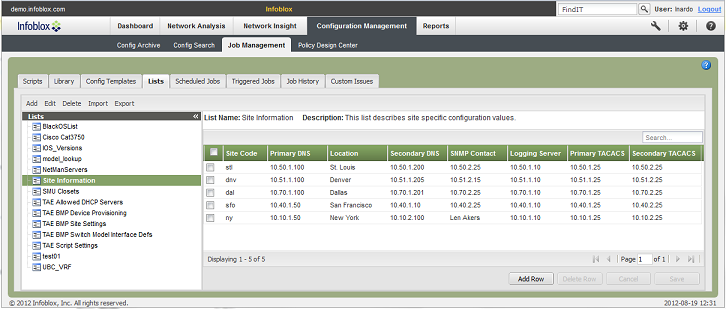 Infoblox Demo - Config Management