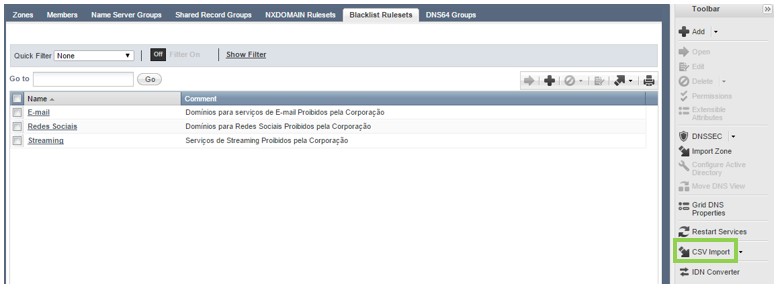 Infoblox Grid Manager - Import CSV
