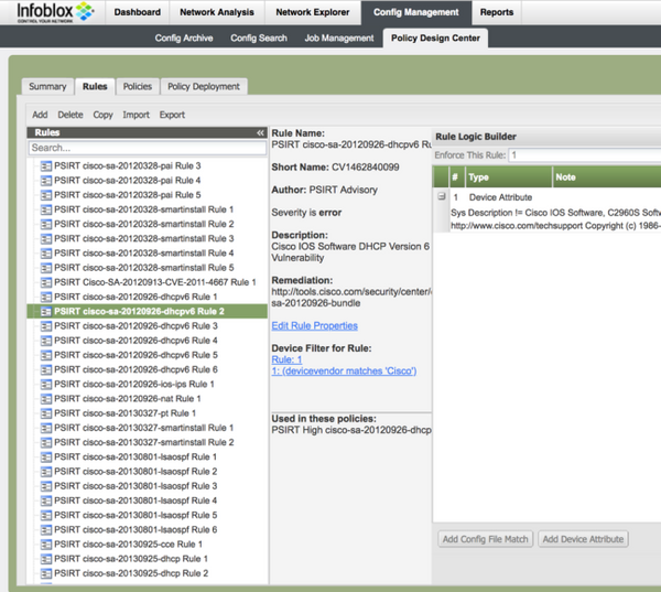 NetMRI Advisor - Policy Design Center