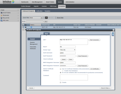 API endpoint information.