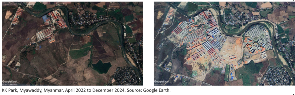 Figure 9. KK Park’s expansion over the last several years (Source: UNODC)