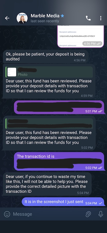Figure 24. Customer Support has some problems with my transaction