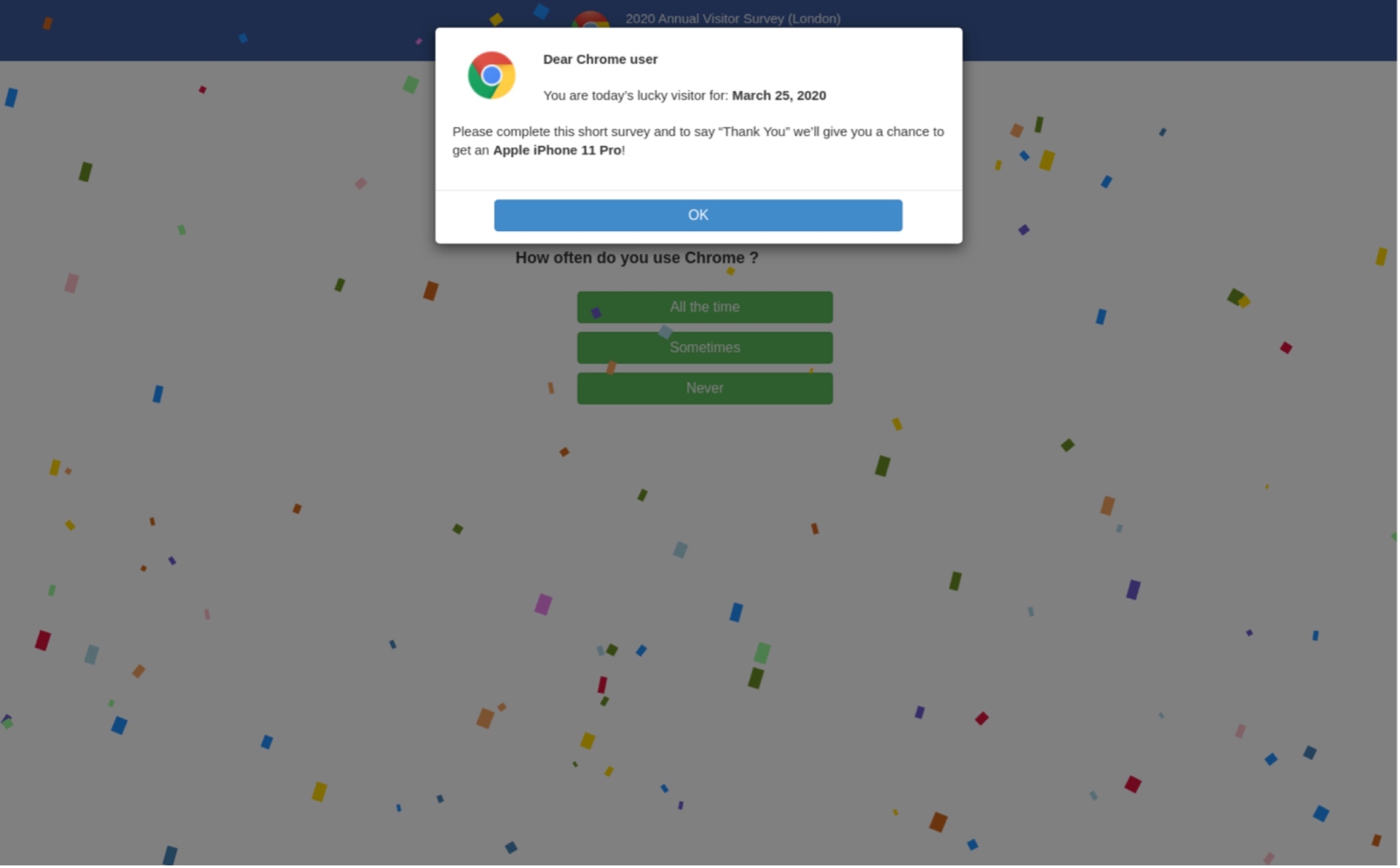 Figure 8. Rare sweepstake image lure used by VexTrio, Help, and Disposable TDSs