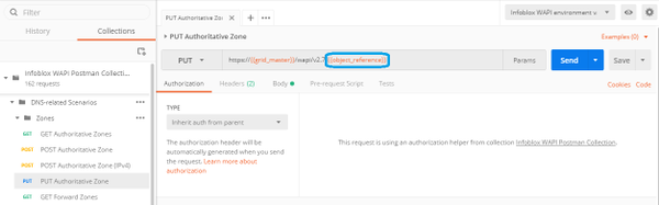 WAPI POSTMAN - Edit Object Variables