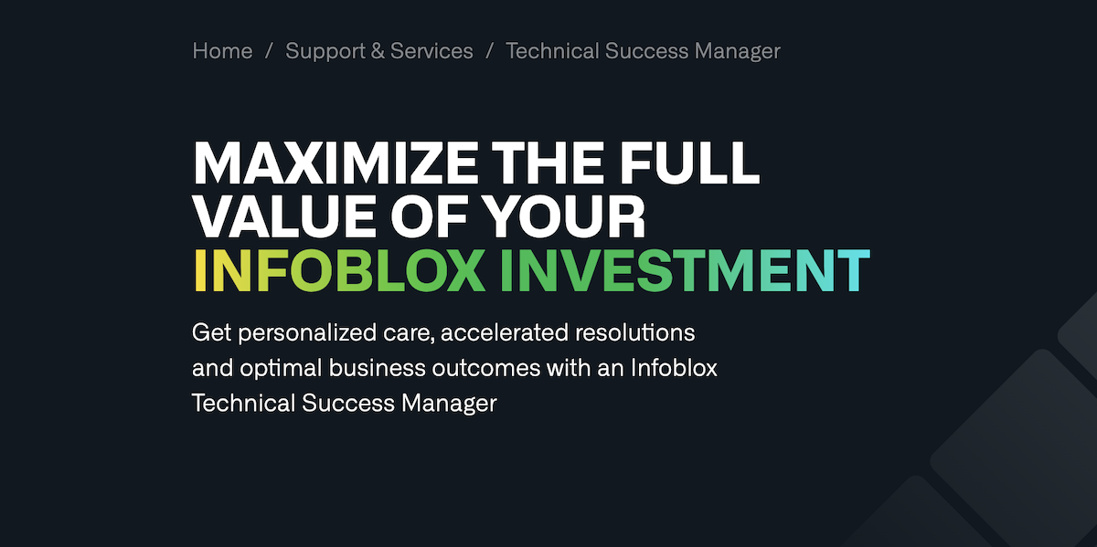 テクニカルサクセスマネージャー | Infoblox