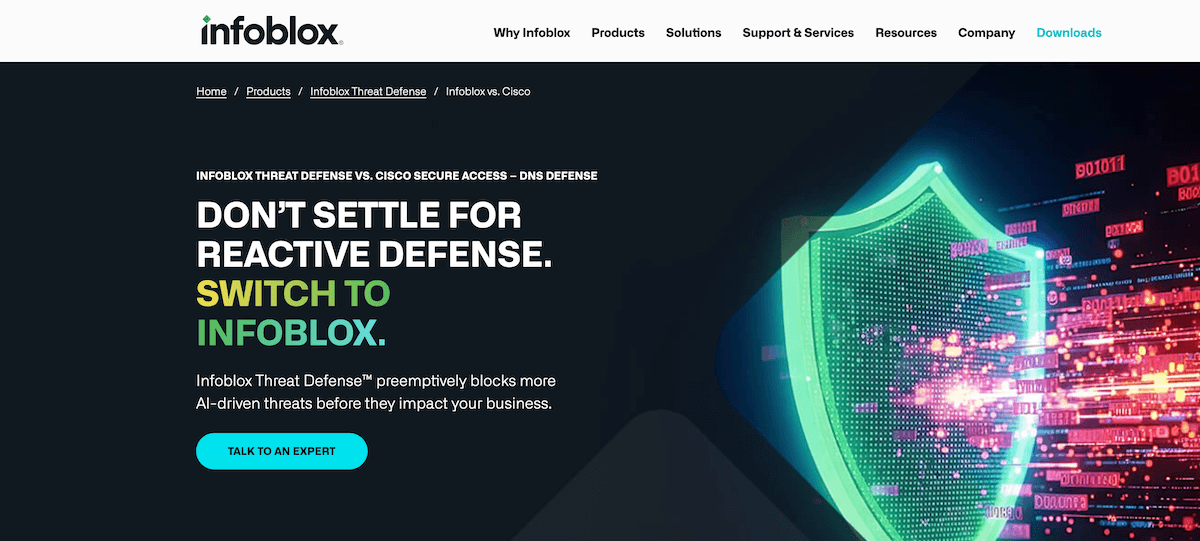 Infoblox Threat Defense vs. Cisco Secure Access – DNS Defense