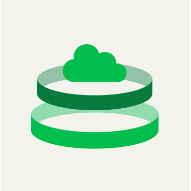 Abstract illustration featuring four overlapping green semicircles arranged in a grid over a black rectangular background