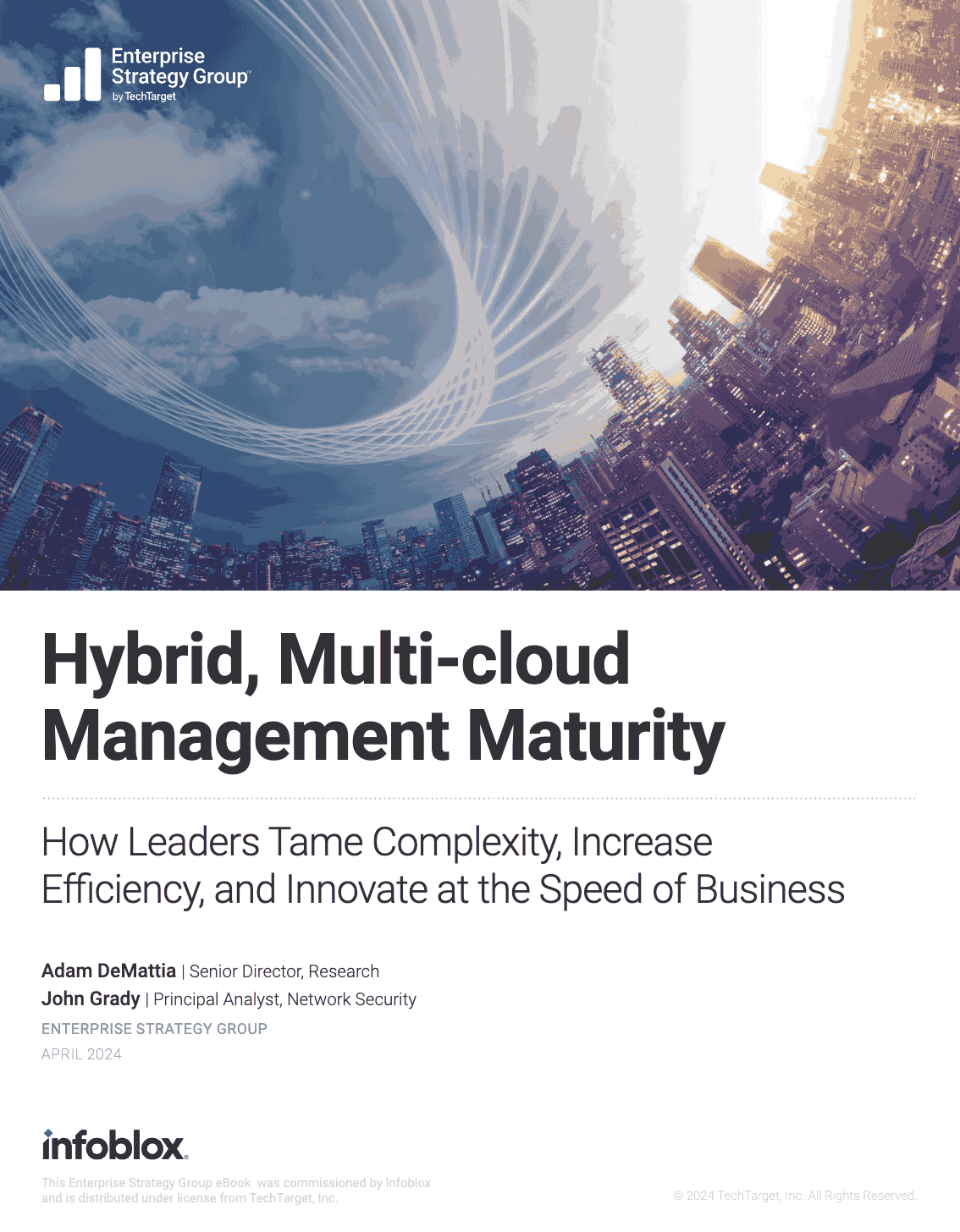 A screenshot of the Hybrid, Multi-cloud Management Maturity report title page.
