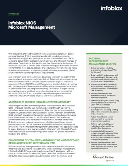 IPAM for Microsoft | Improve Network Visibility & Control | Infoblox