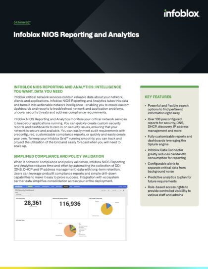 Infoblox Reporting and Analytics | Know Your Network | Infoblox