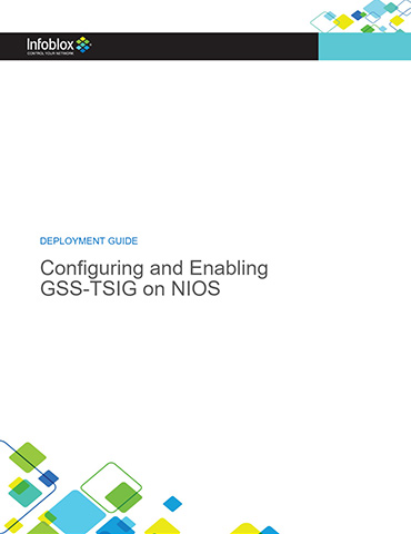Configuring and Enabling GSS-TSIG on NIOS