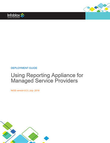 Using Reporting Appliance for Managed Service Providers