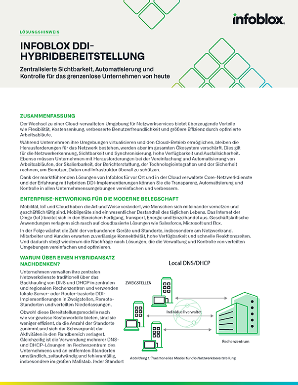 Infoblox DDI-Hybridbereitstellung