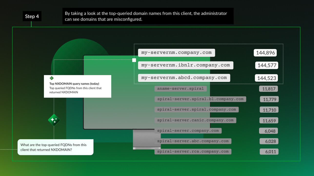 This element provides an interaction with the Infoblox AI Assistant.