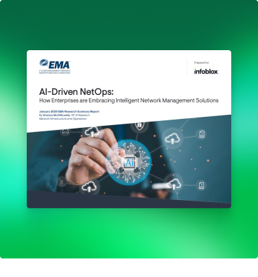 Cover of the EMA research report 'AI-Driven NetOps: How Enterprises are Embracing Intelligent Network Management Solutions'