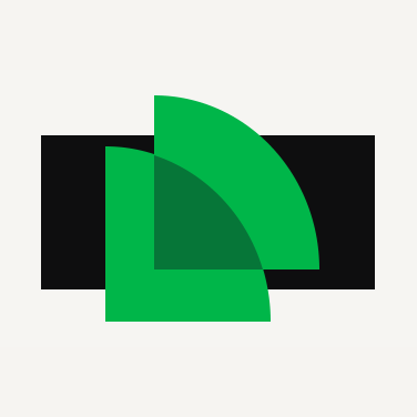 Abstract illustration featuring overlapping green quarter-circle shapes representing network connectivity