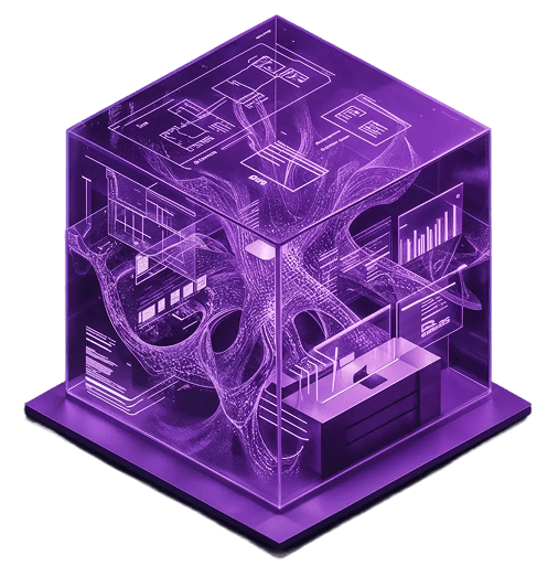 Illustration representing AI-Driven Operations and Orchestration on the Infoblox Platform, enabling conversational AI, agentic AI and automated network and security operations.